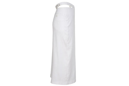 S/S 2003 Simultaneous white midi skirt with cutout integrated belt / Made in Italy