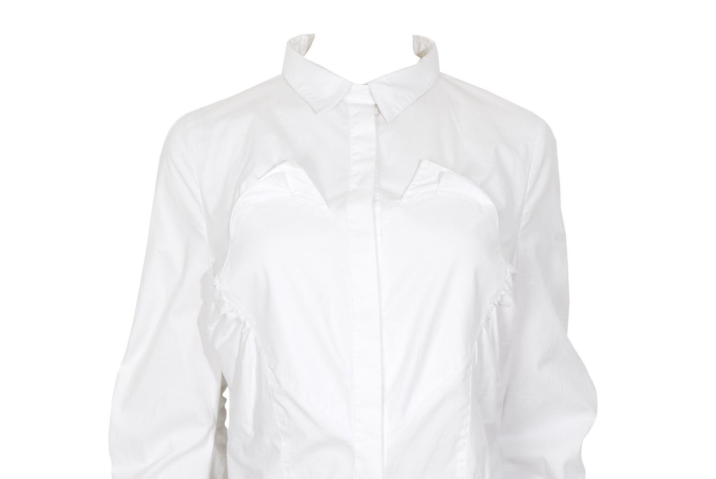 Vintage Gaetano Navarra white button down poplin shirt with heart shaped insert