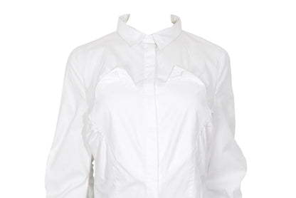 Vintage Gaetano Navarra white button down poplin shirt with heart shaped insert