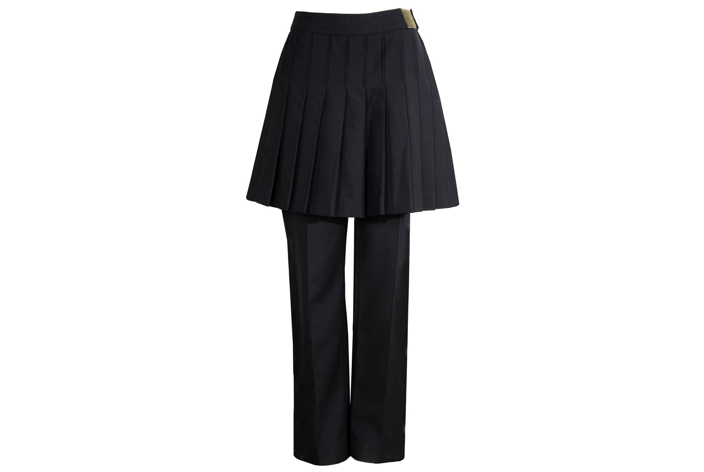 Vintage Dries Van Noten 100% wool black pants with overskirt