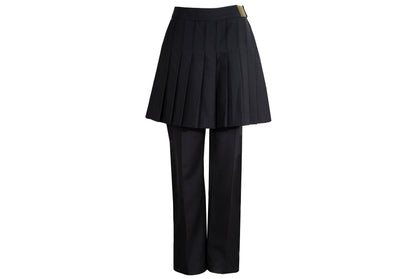 Vintage Dries Van Noten 100% wool black pants with overskirt