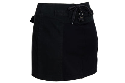 Vintage 2000s Diesel StyleLab asymmetrical cotton wrap mini skirt / Made in Italy