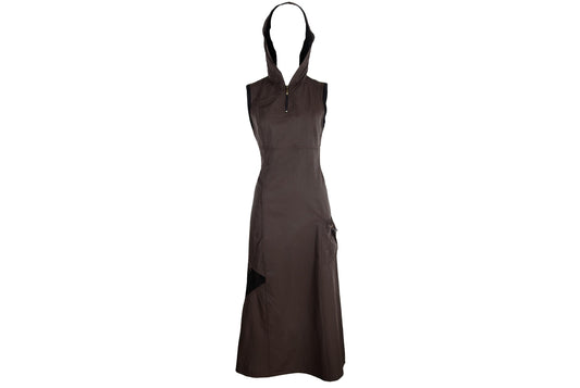 90s French brand technical nylon hooded utility dress
