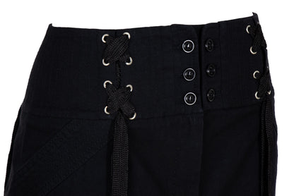 2000s Antonio Berardi black "corset" skirt / Tactical lace up front mini skirt / Made in Italy