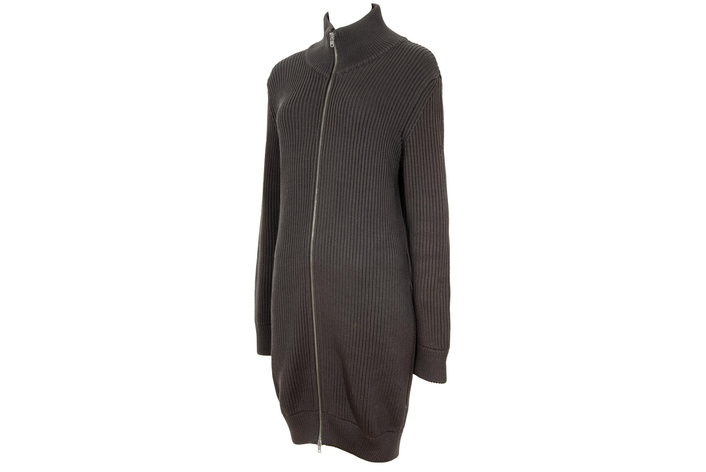 Vintage Martin Margiela 100% wool rib knit high collar zip front sweater