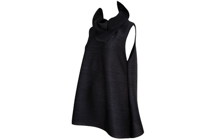 Vintage Koibito Misaki permanent pleats asymmetrical collar loose fit avant garde tunic / Made in Japan