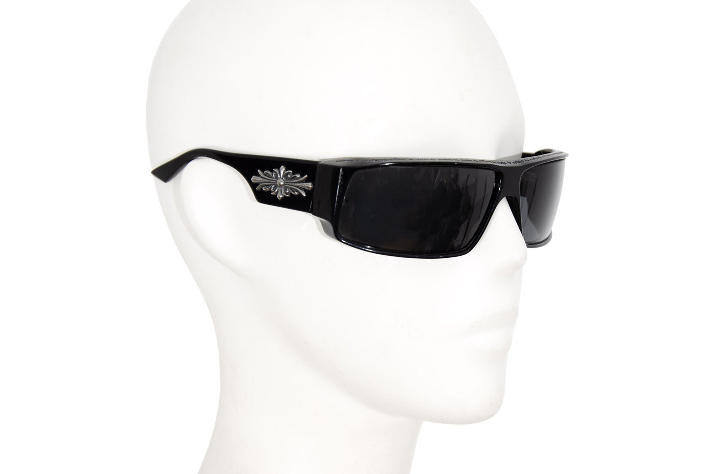 Vintage Robert La Roche sterling silver 925 cross wraparound black acetate sunglasses