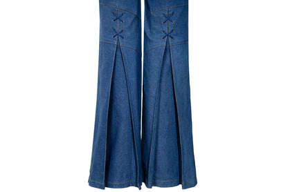 S/S 2002 Fatima Lopes denim lace-up corset style flared jeans