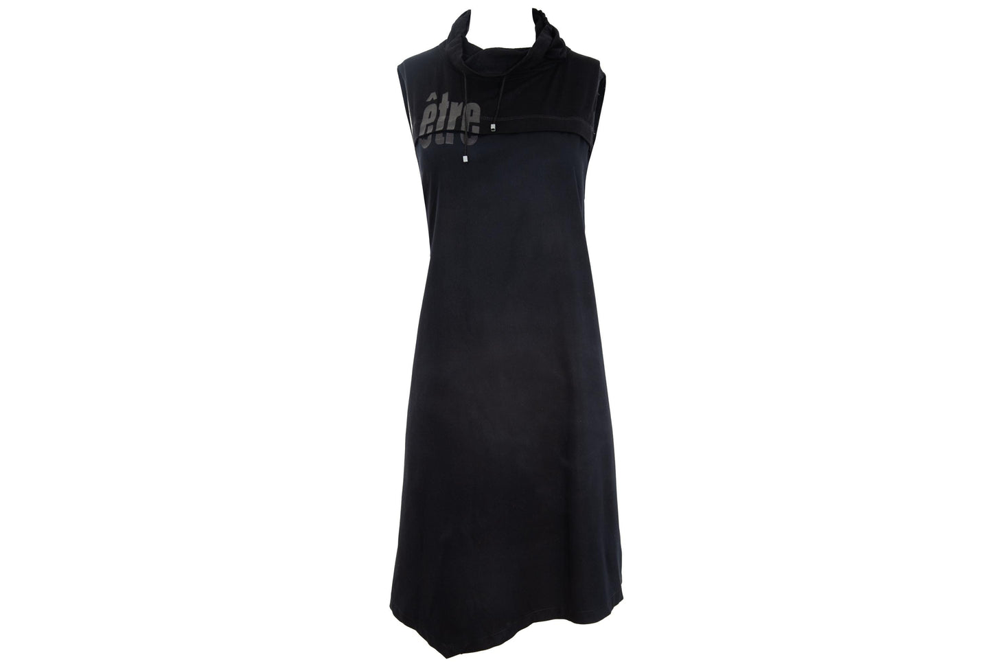 2000s Cop Copine asymmetrical hem black tonal print tunic / Made in France