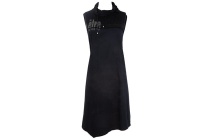 2000s Cop Copine asymmetrical hem black tonal print tunic / Made in France