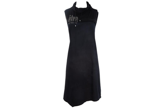2000s Cop Copine asymmetrical hem black tonal print tunic / Made in France