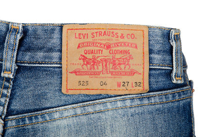 Early 2000s Levi's 525 flared jeans / Contrasted fading mid rise kick flare leg jeans