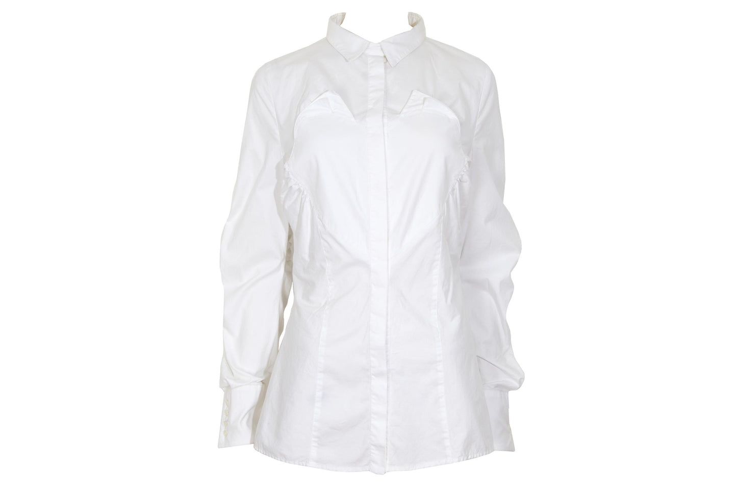 Vintage Gaetano Navarra white button down poplin shirt with heart shaped insert