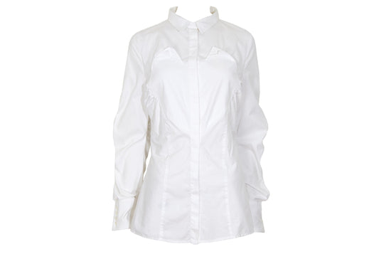 Vintage Gaetano Navarra white button down poplin shirt with heart shaped insert