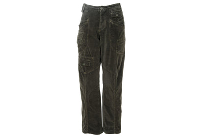 2000s Gaetano Navarra low waist military inspired multi pocket velvet cargo pants