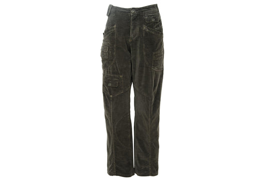 2000s Gaetano Navarra low waist military inspired multi pocket velvet cargo pants
