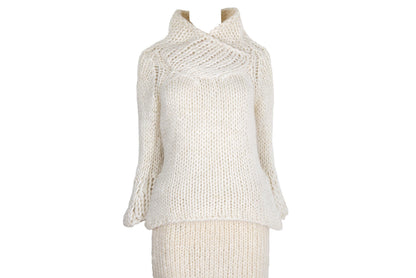 Vintage Junko Shimada fuzzy mohair chunky knit two piece set / Made in Japan