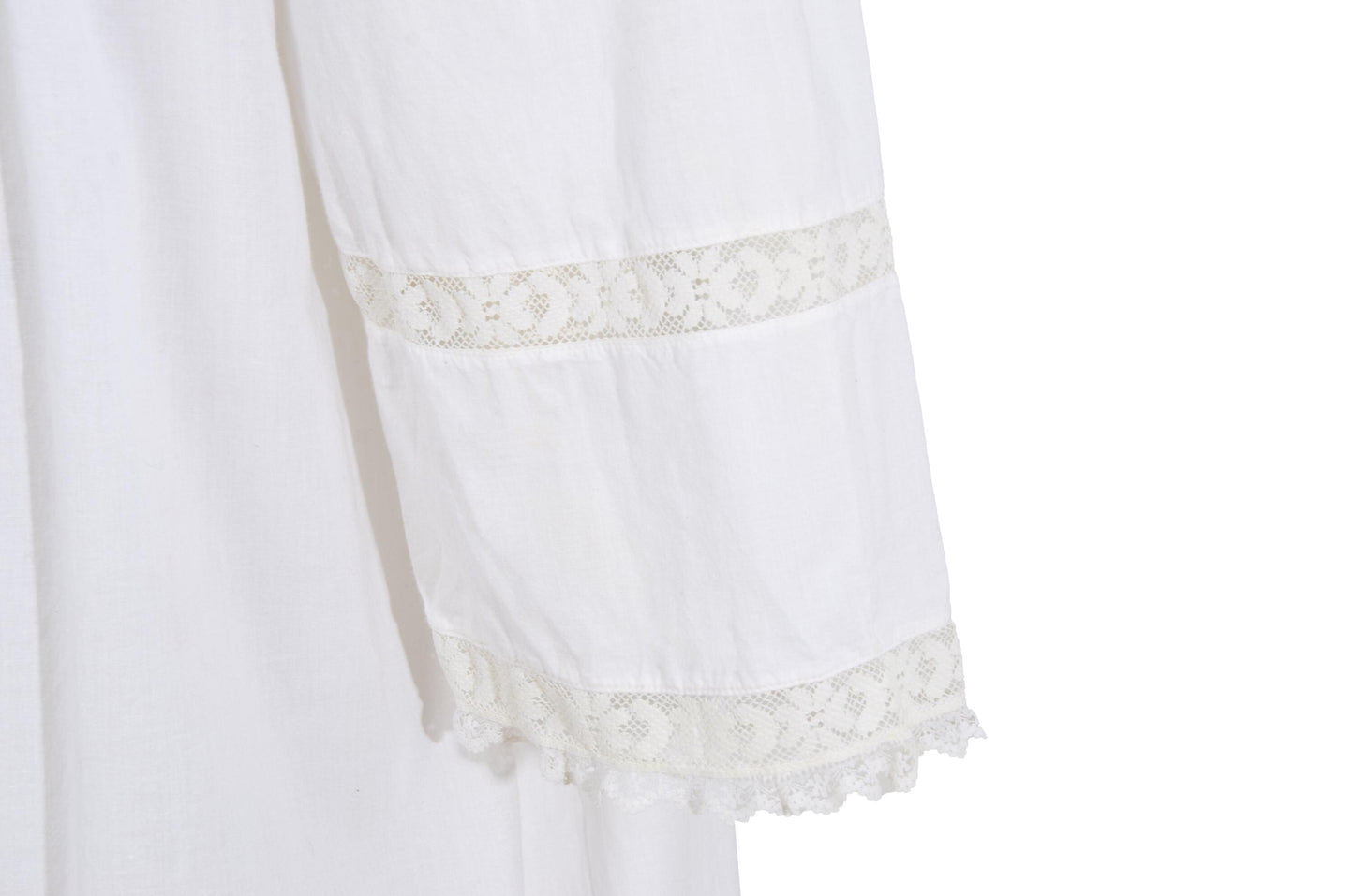 1970s Victorian revival square neck lace details white dress / Made in India