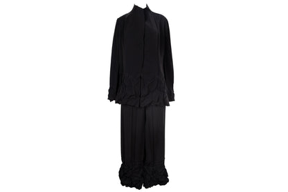 Vintage French brand permanent pleats black jacket and pants / Made in France