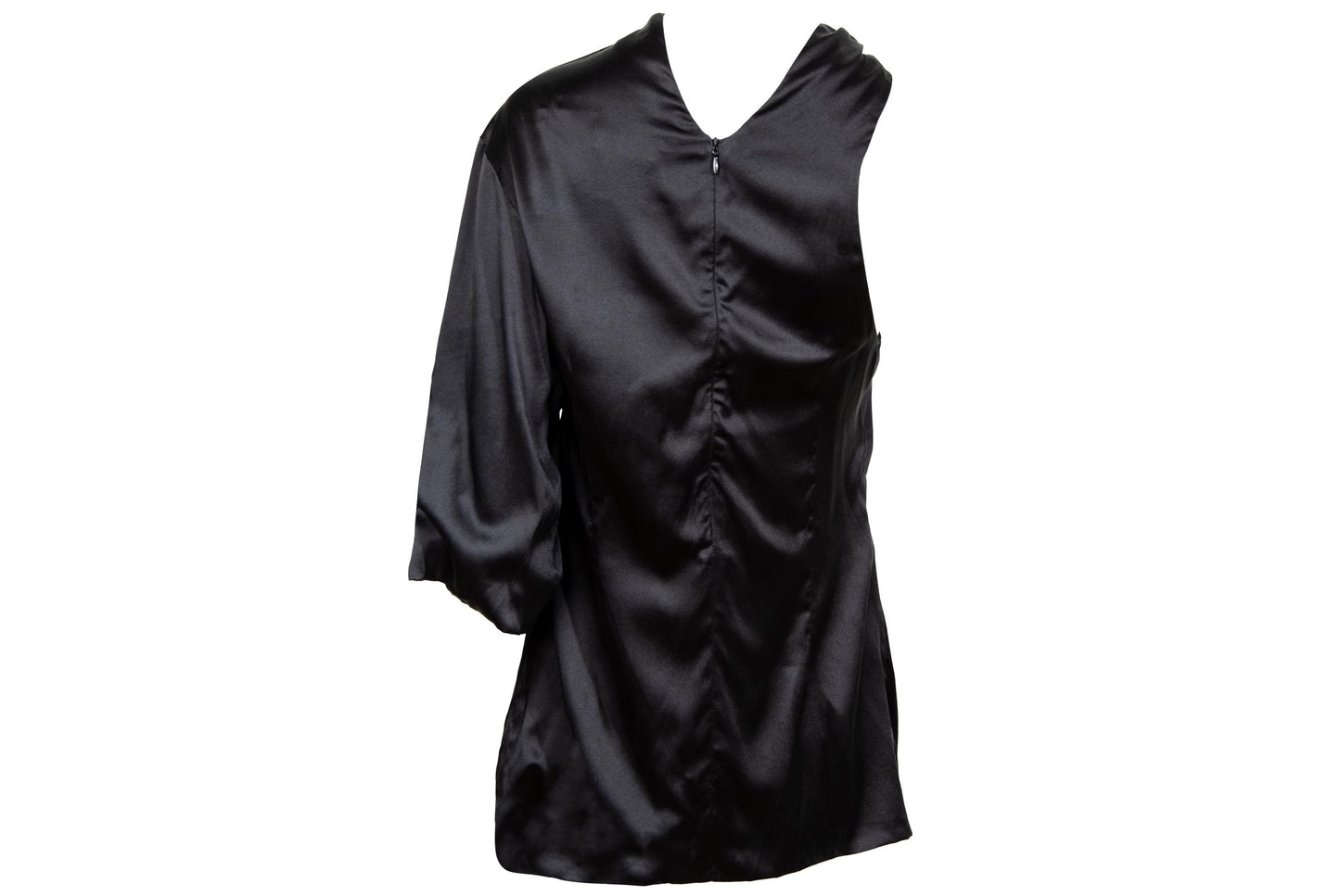 Early 2000s Costume National silk one sleeve avant garde asymmetrical blouse / Made in Italy