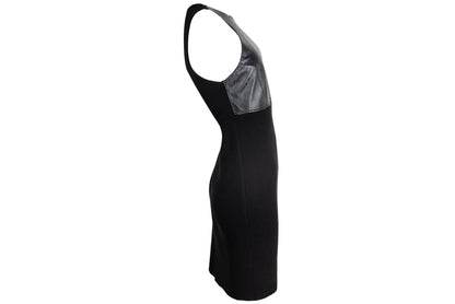 Vestido midi sin mangas de piel y punto vintage de Amaya Arzuaga / Hecho en España