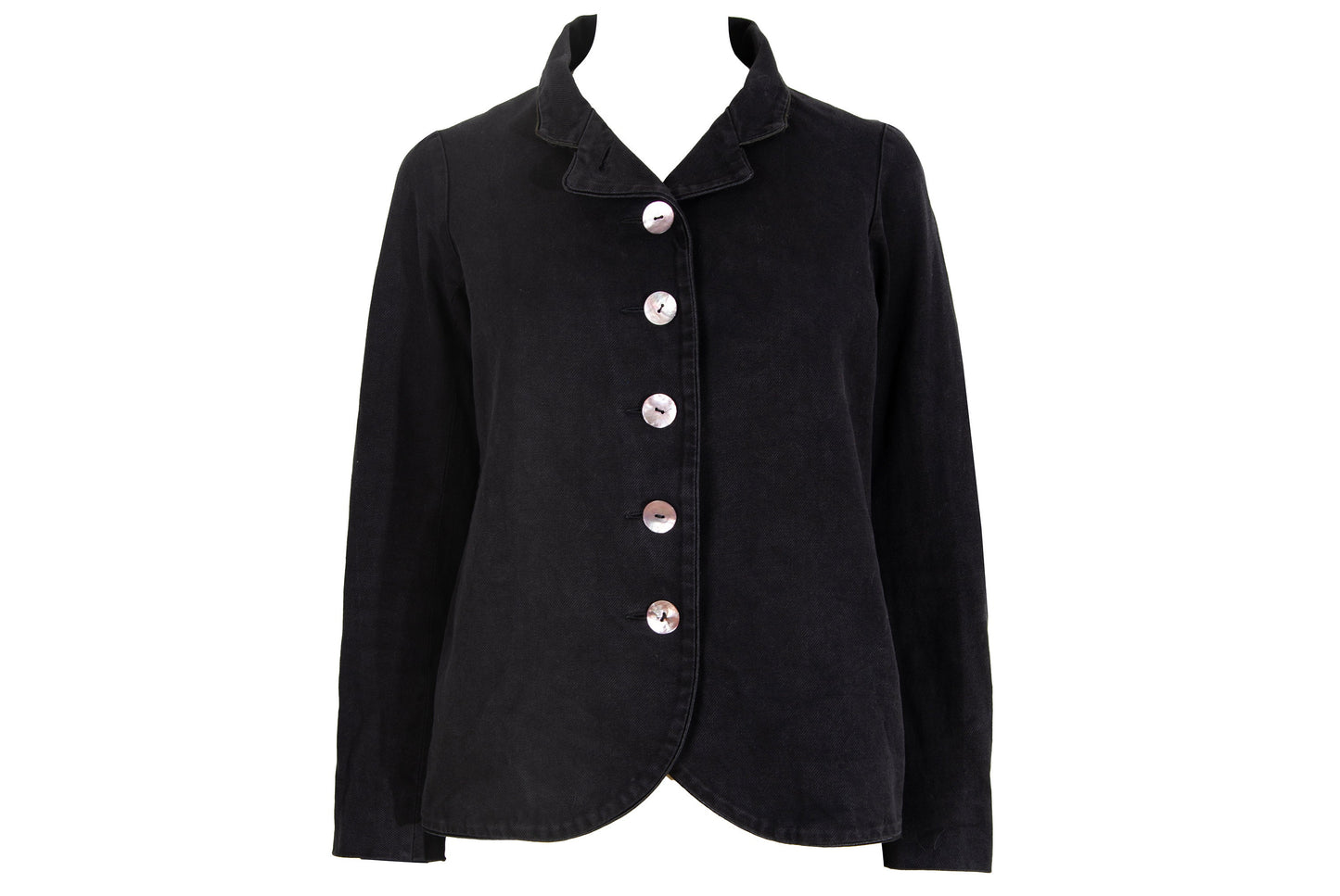 Marc Le Bihan cotton & silk structured rounded button front jacket / Made in France