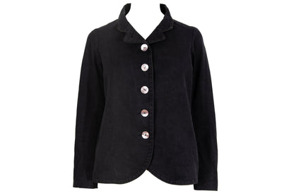 Marc Le Bihan cotton & silk structured rounded button front jacket / Made in France