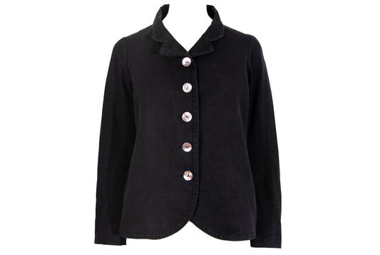 Marc Le Bihan cotton & silk structured rounded button front jacket / Made in France