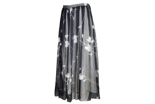 2000s Simultaneous 100% silk sheer pleated skirt / Made in Italy