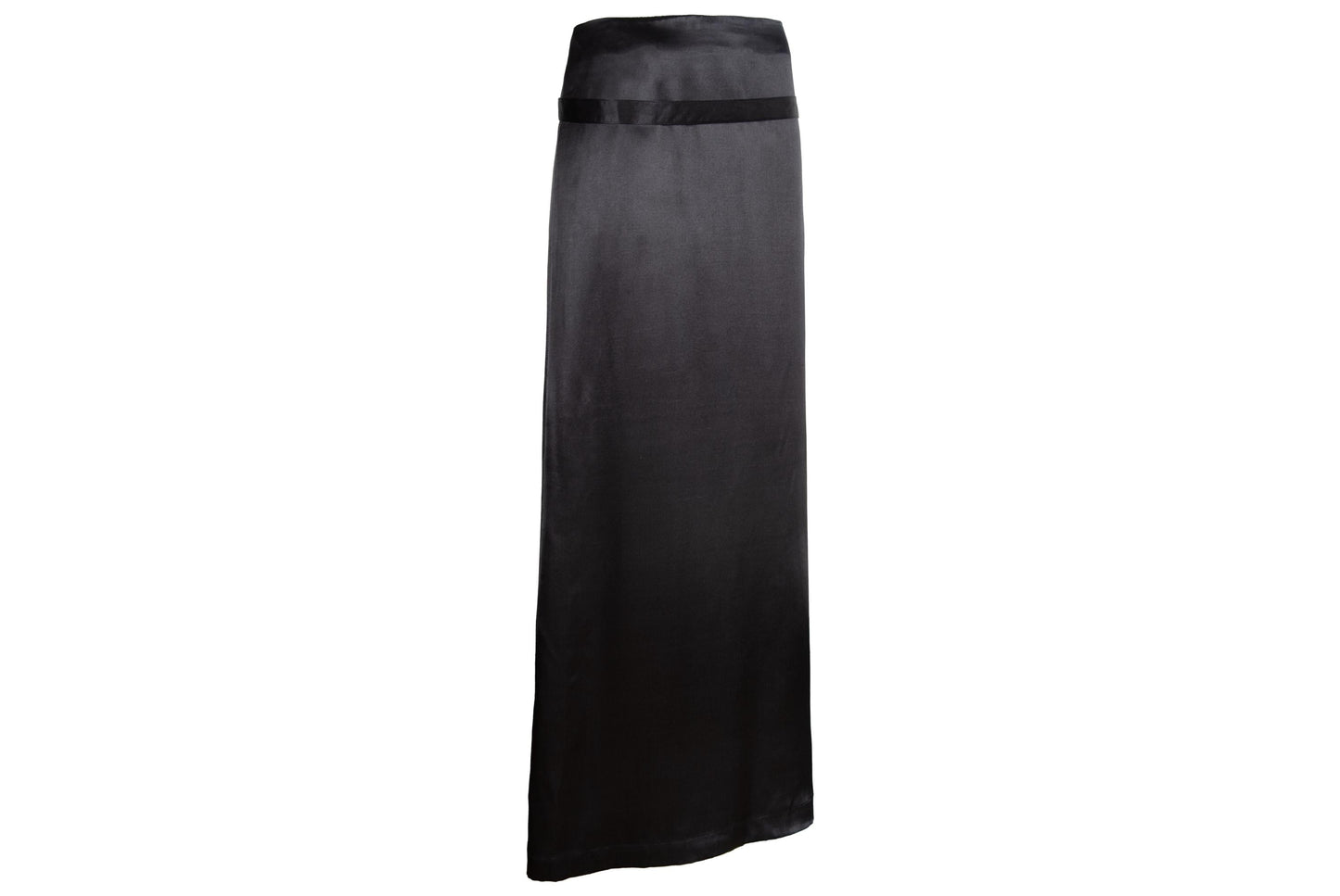 Early 2000s Costume National 100% silk black maxi skirt / Made in Italy