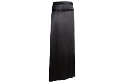 Early 2000s Costume National 100% silk black maxi skirt / Made in Italy