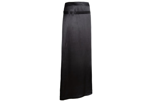 Early 2000s Costume National 100% silk black maxi skirt / Made in Italy