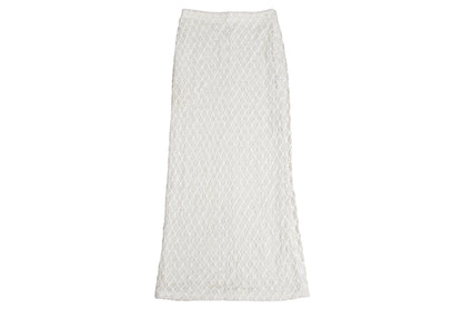 Vintage Y's "I Wish" by Yohji Yamamoto cream lace maxi skirt / Made in Japan