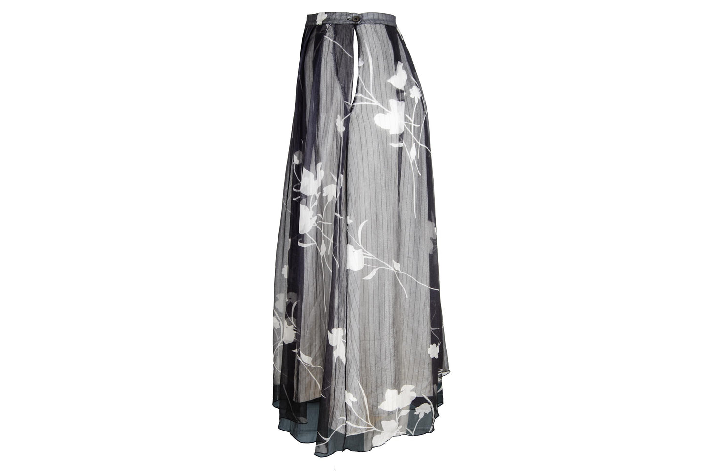 2000s Simultaneous 100% silk sheer pleated skirt / Made in Italy