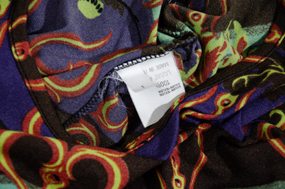 Vintage 90s Sleeveless Maxi Dress with Asian Inspired Print