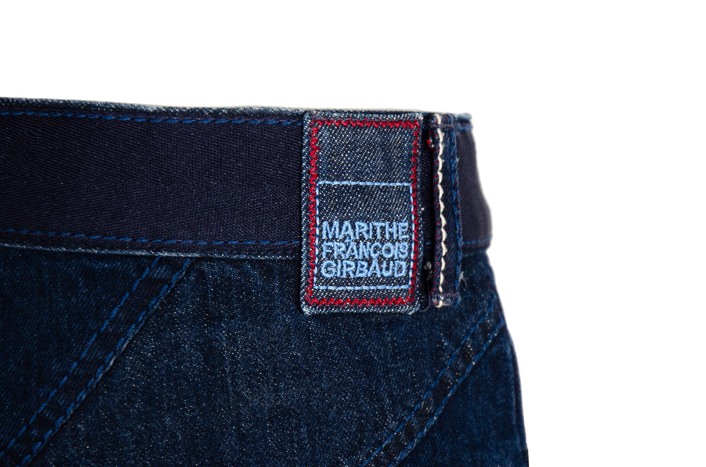 2000s Marithé + François girbaud zip front embroidered denim mermaid skirt