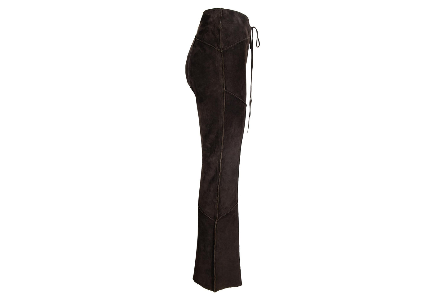 2000s low waisted brown suede corset bootcut pants / Made in Italy