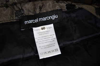 90s Marcel Marongiu embroidered sheer tulle midi skirt / Made in France