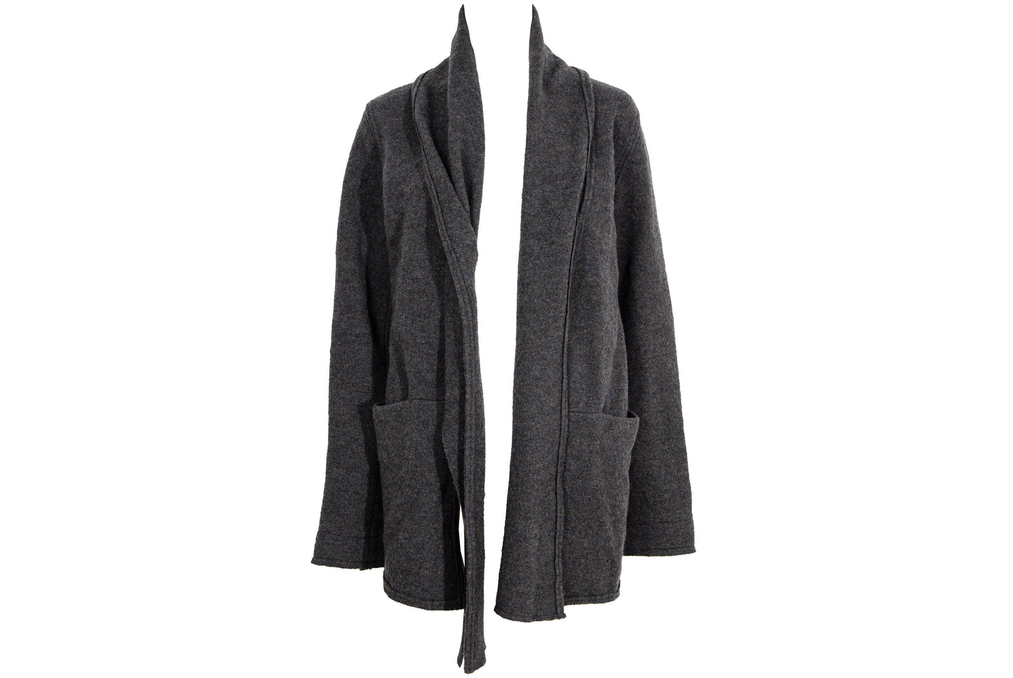 Vintage Pas de Calais 100% wool open front shawl collar coat