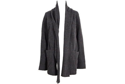 Vintage Pas de Calais 100% wool open front shawl collar coat