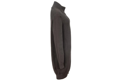 Vintage Martin Margiela 100% wool rib knit high collar zip front sweater