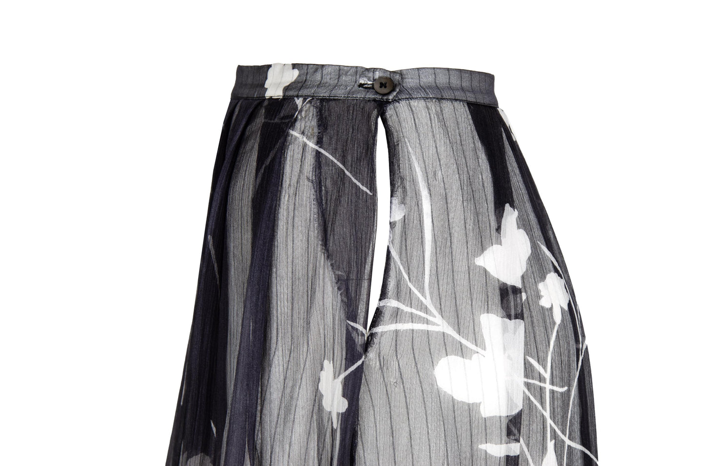 2000s Simultaneous 100% silk sheer pleated skirt / Made in Italy