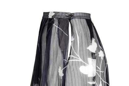 2000s Simultaneous 100% silk sheer pleated skirt / Made in Italy