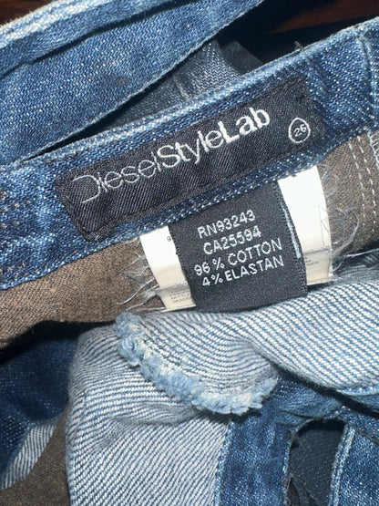 StyleLab Y2K Low Rise Flare Jeans with Cutout Waist