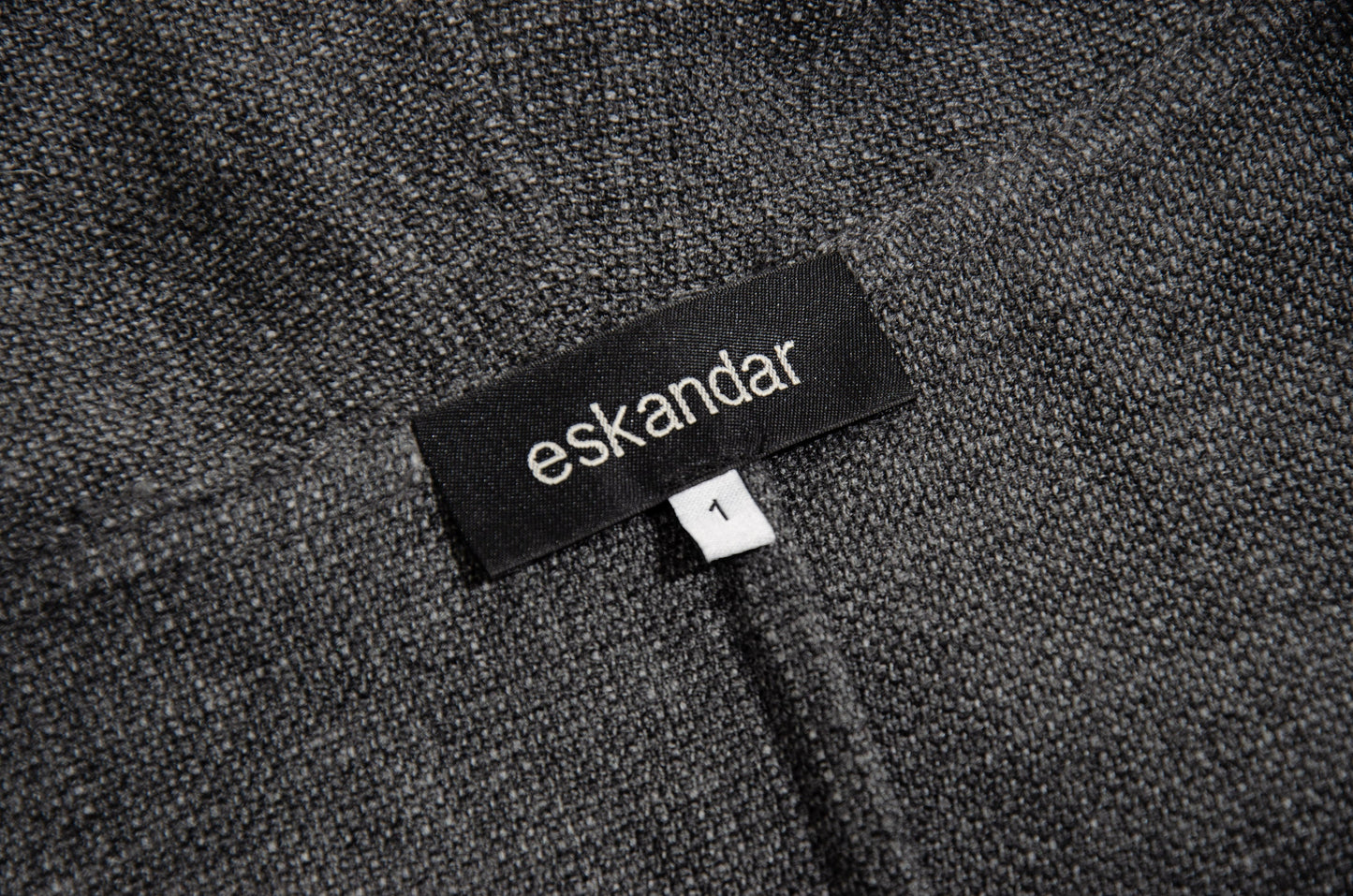 Eskandar grey wool loose draped oversized kimono coat