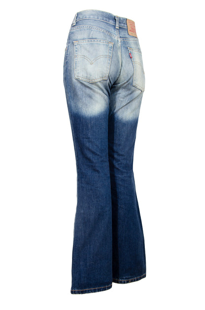 Early 2000s Levi's 525 flared jeans / Contrasted fading mid rise kick flare leg jeans