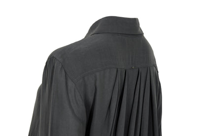 2000s Sportmax asymmetric draped charcoal grey shirt