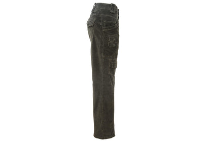 2000s Gaetano Navarra low waist military inspired multi pocket velvet cargo pants