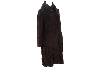 Vintage Ritsuko Shirahama Sculptural Brown Angora & Wool Coat - Made in Japan