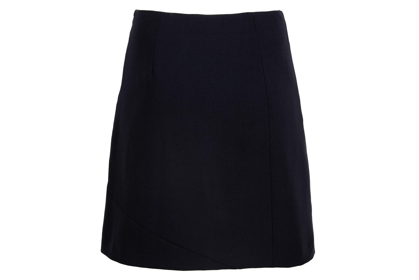 F/W 2001 Simultaneous avant garde black wool skirt with leather inserts / Made in Italy